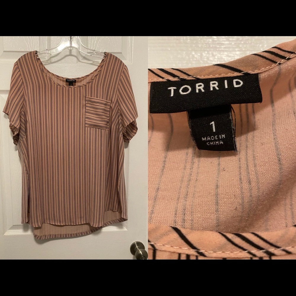 Pink / Black Pinstripes Top / Torrid / Size 1